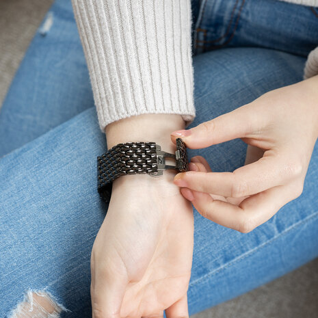 Strap-it Strap-it Bracelet acier dragon Apple Watch (noir)