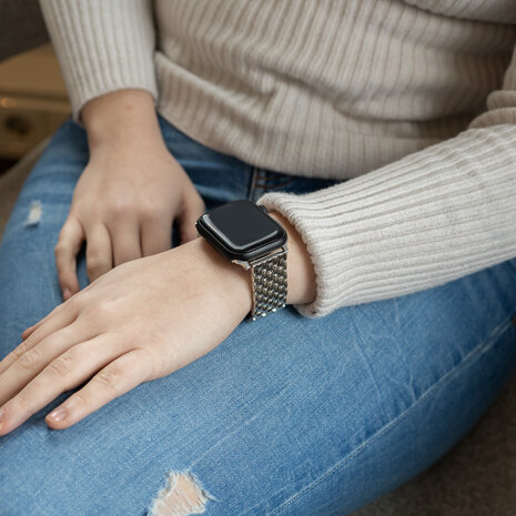 Strap-it Strap-it Bracelet acier dragon Apple Watch (argent)