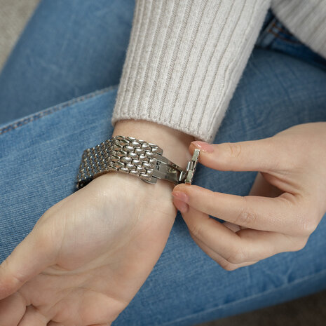 Strap-it Strap-it Bracelet acier dragon Apple Watch (argent)