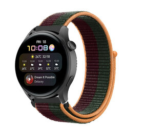 Strap-it Bracelet nylon Huawei Watch 3 (Pro) (dark cherry)