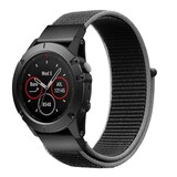 Strap-it Bracelet nylon Garmin Fenix 5 / 6 (charcoal)