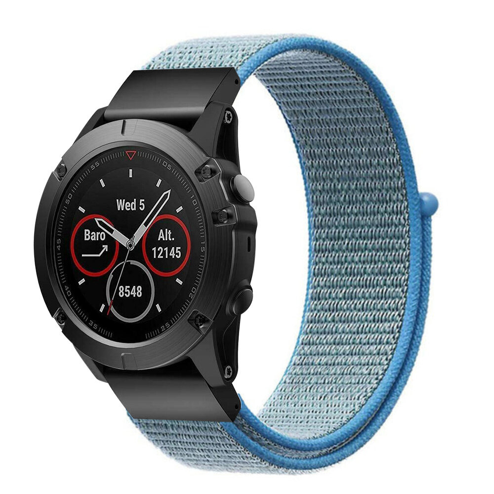 Strap-it Strap-it Bracelet nylon Garmin Fenix 5x / 6x (bleu clair)
