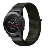 Strap-it Bracelet nylon Garmin Fenix 5x / 6x (vert armée)