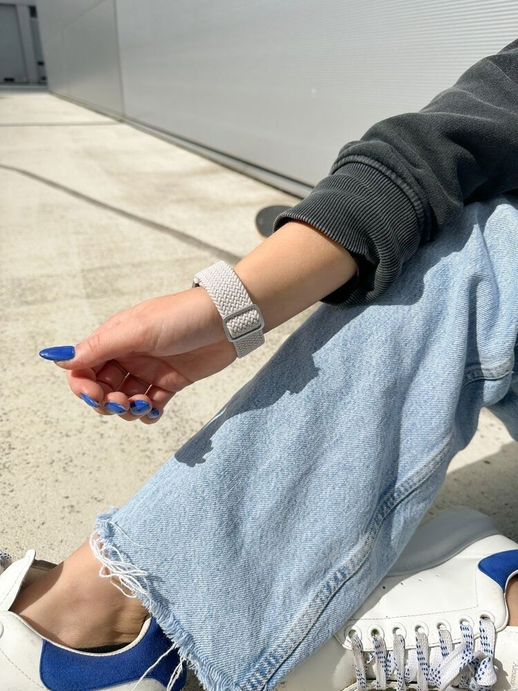 Strap-it Strap-it Bracelet tissée réglable Xiaomi Amazfit Bip (blanc)