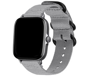 Strap-it Bracelet nylon bouclé Xiaomi Amazfit GTS (gris)