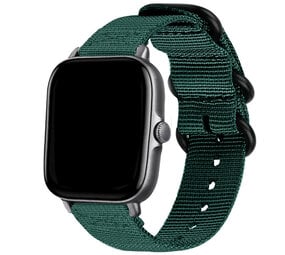 Strap-it Bracelet nylon bouclé  Amazfit GTS 2 (vert foncé)