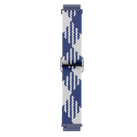 Strap-it Strap-it Bracelet tissée réglable Samsung Galaxy Watch 4 40mm (bleu/blanc)