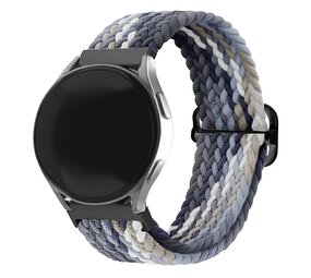 Strap-it Bracelet tissée réglable Samsung Galaxy Watch Active (noir/blanc)