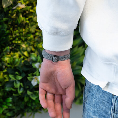 Strap-it Strap-it Bracelet tressé Xiaomi Mi Band 5 (gris foncé)