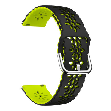 Strap-it Strap-it Bracelet silicone avec motif Xiaomi Amazfit GTS (noir/vert)
