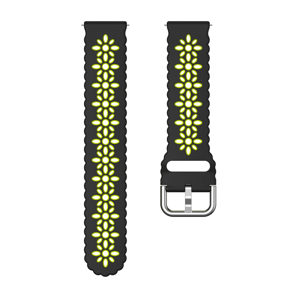 Strap-it Strap-it Bracelet silicone avec motif Xiaomi Amazfit GTS (noir/vert)
