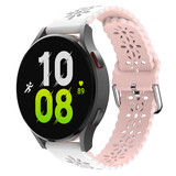 Strap-it Bracelet silicone avec motif Samsung Galaxy Watch 5 44mm (blanc/rose)