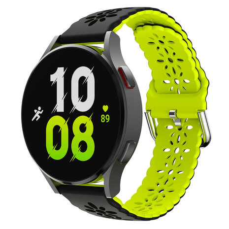 Strap-it Strap-it Bracelet silicone avec motif Samsung Galaxy Watch 5 44mm (noir/vert)