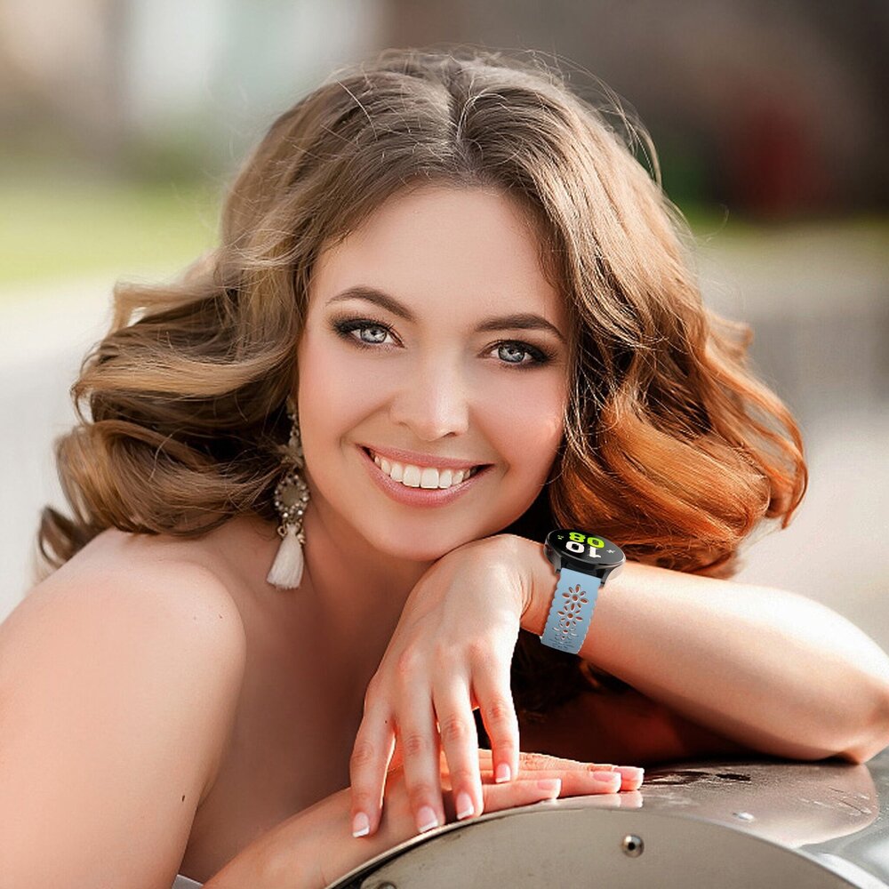 Strap-it Strap-it Bracelet silicone avec motif Samsung Galaxy Watch 6 Classic 47mm (bleu clair/blanc)