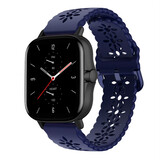 Strap-it Bracelet silicone avec motif Amazfit GTS 2 (bleu foncé)