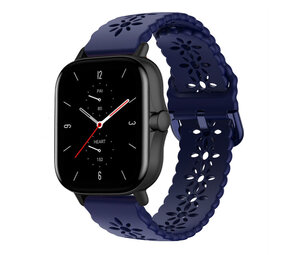 Strap-it Bracelet silicone avec motif Amazfit GTS 2 (bleu foncé)