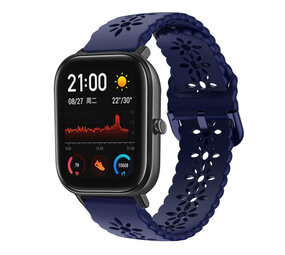 Strap-it Bracelet silicone avec motif Amazfit GTS 3 (bleu foncé)