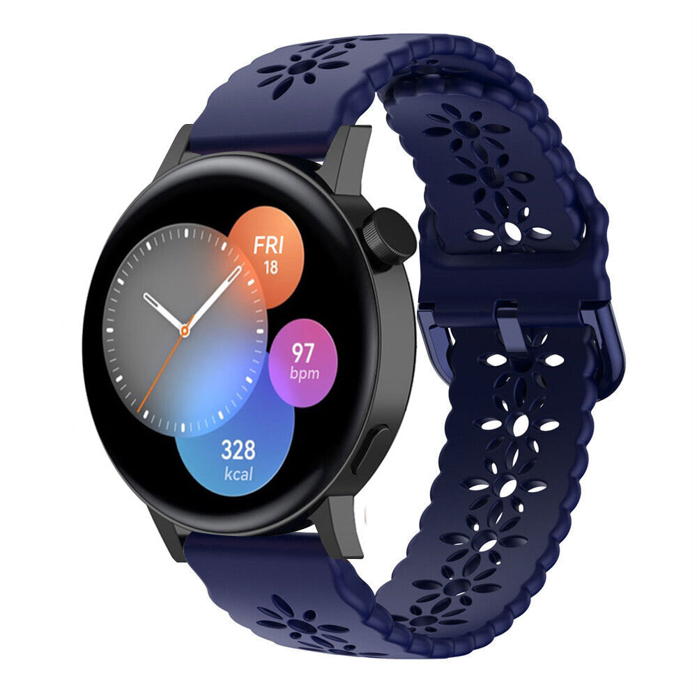 Strap-it Strap-it Bracelet silicone avec motif Huawei Watch GT 3 42mm (bleu foncé)