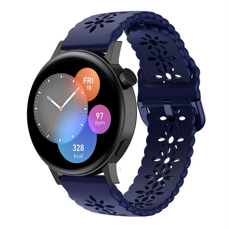 Strap-it Strap-it Bracelet silicone avec motif Huawei Watch GT 3 42mm (bleu foncé)