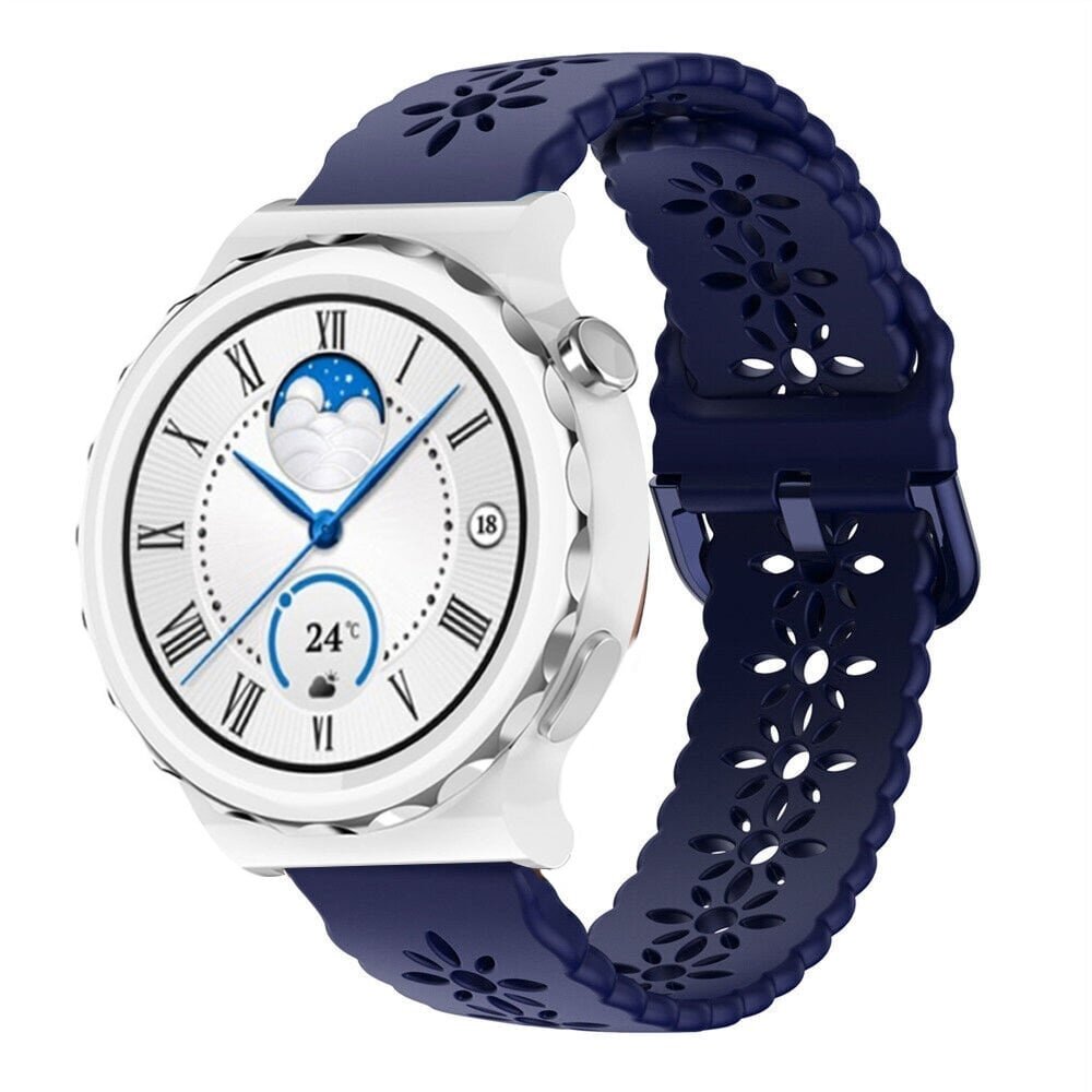 Strap-it Strap-it Bracelet silicone avec motif Huawei Watch GT 3 Pro 43mm (bleu foncé)