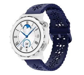 Strap-it Bracelet silicone avec motif Huawei Watch GT 3 Pro 43mm (bleu foncé)