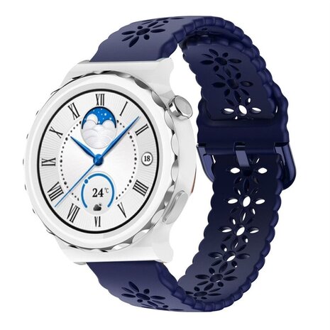Strap-it Strap-it Bracelet silicone avec motif Huawei Watch GT 3 Pro 43mm (bleu foncé)