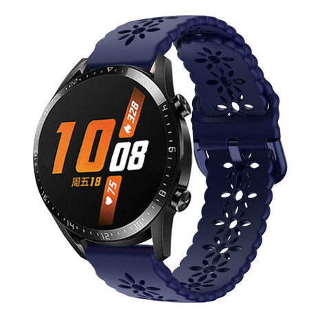 Strap-it Strap-it Bracelet silicone avec motif Huawei Watch GT 2 42mm (bleu foncé)