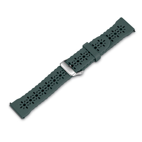 Strap-it Strap-it Bracelet silicone avec motif Samsung Galaxy Watch 4 Classic 42mm (vert pin)