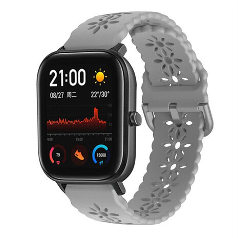 Strap-it Strap-it Bracelet silicone avec motif Xiaomi Amazfit GTS (gris)