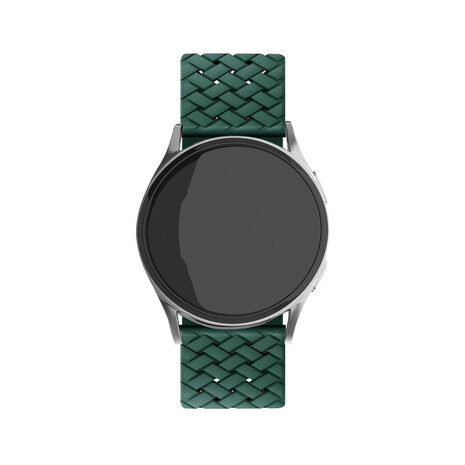 Strap-it Strap-it Bracelet silicone 'tressé' Samsung Galaxy Watch 5 Pro (vert foncé)