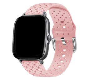 Strap-it Bracelet silicone 'tressé' Xiaomi Amazfit Bip (rose)