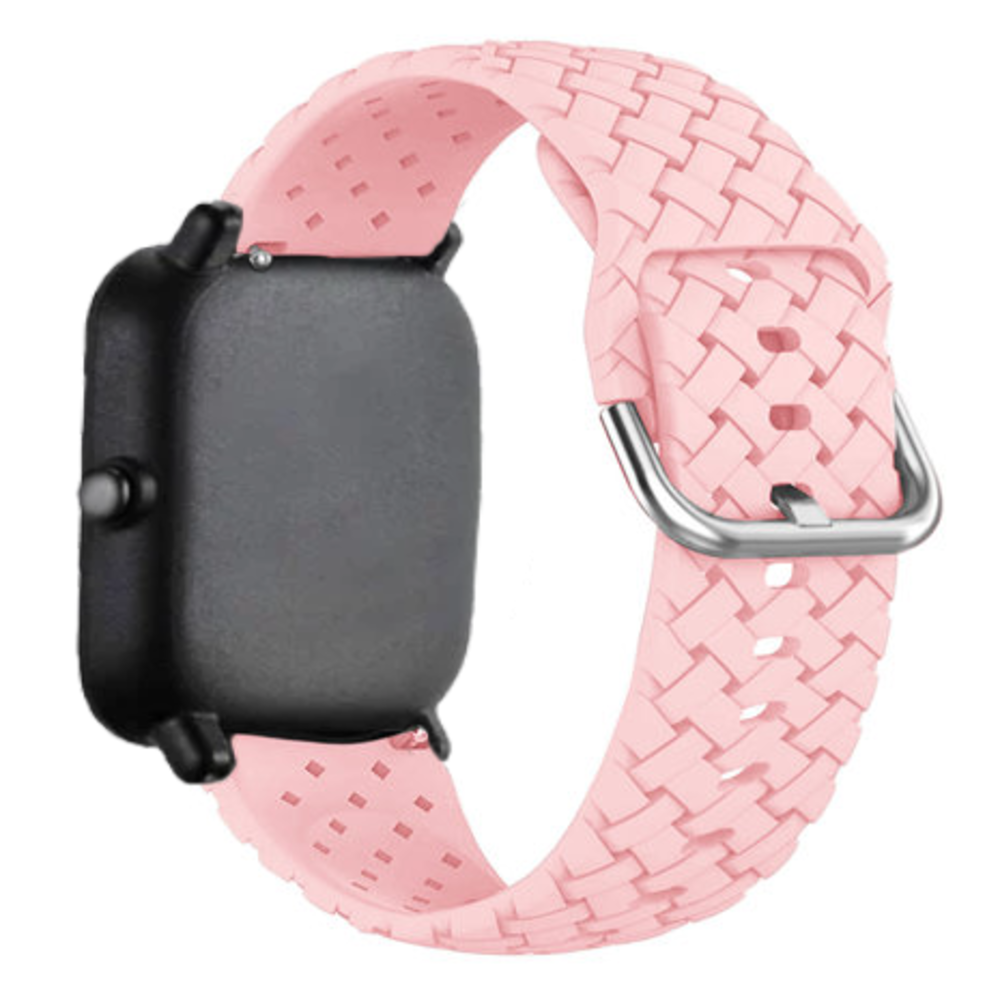 Strap-it Strap-it Bracelet silicone 'tressé' Xiaomi Amazfit Bip (rose)