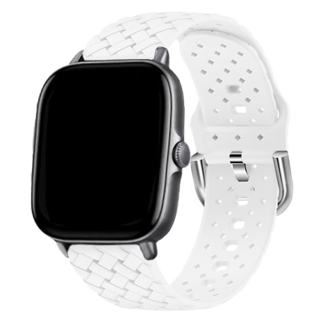 Strap-it Strap-it Bracelet silicone 'tressé' Xiaomi Amazfit Bip (blanc)