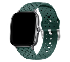 Strap-it Bracelet silicone 'tressé' Amazfit GTS 3 (vert foncé)