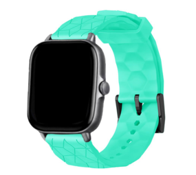 Strap-it Bracelet silicone 'hexa' Amazfit GTS 3 (aqua)