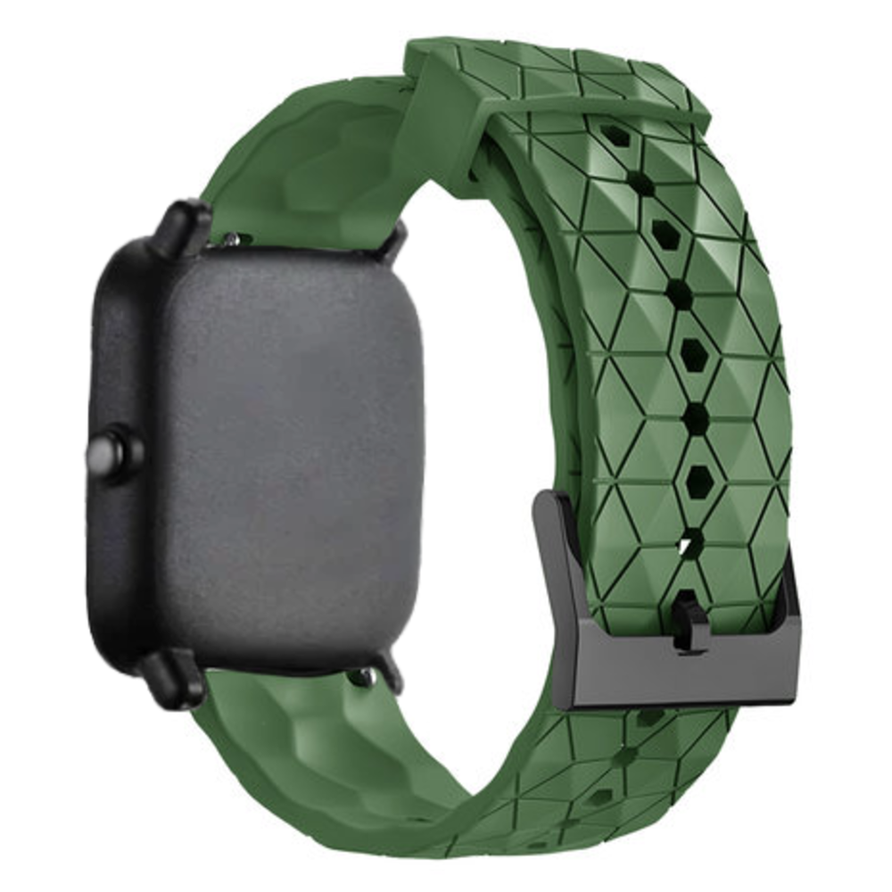 Strap-it Strap-it Bracelet silicone 'hexa' Amazfit GTS 3 (vert armée)
