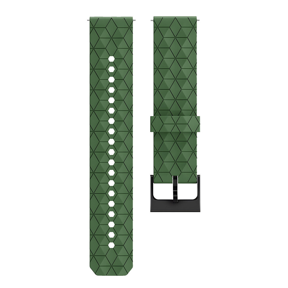Strap-it Strap-it Bracelet silicone 'hexa' Polar Pacer (vert armée)