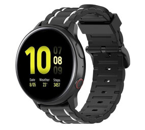 Strap-it Bracelet sport á boucle Samsung Galaxy Watch Active (noir/blanc)