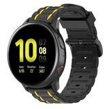 Strap-it Bracelet sport á boucle Samsung Galaxy Watch Active (noir/jaune)