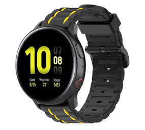 Strap-it Bracelet sport á boucle Samsung Galaxy Watch Active (noir/jaune)