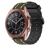 Strap-it Bracelet sport á boucle Samsung Galaxy Watch 3 41mm (noir/jaune) Strap-it Bracelet sport á boucle Samsung Galaxy Watch 3 41mm (noir/jaune)