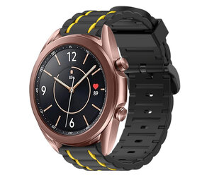 Strap-it Bracelet sport á boucle Samsung Galaxy Watch 3 41mm (noir/jaune)