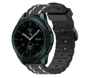 Strap-it Bracelet sport á boucle Samsung Galaxy Watch 42mm (noir/blanc)