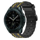 Strap-it Bracelet sport á boucle Samsung Galaxy Watch 42mm (noir/jaune)