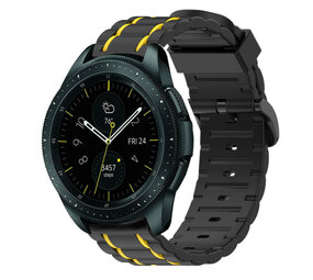 Strap-it Bracelet sport á boucle Samsung Galaxy Watch 42mm (noir/jaune)