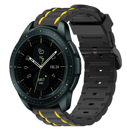 Strap-it Strap-it Bracelet sport á boucle Samsung Galaxy Watch 42mm (noir/jaune)
