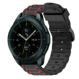 Strap-it Bracelet sport á boucle Samsung Galaxy Watch 42mm (noir/rouge)