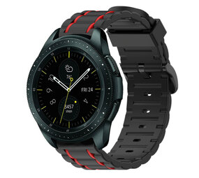 Strap-it Bracelet sport á boucle Samsung Galaxy Watch 42mm (noir/rouge)