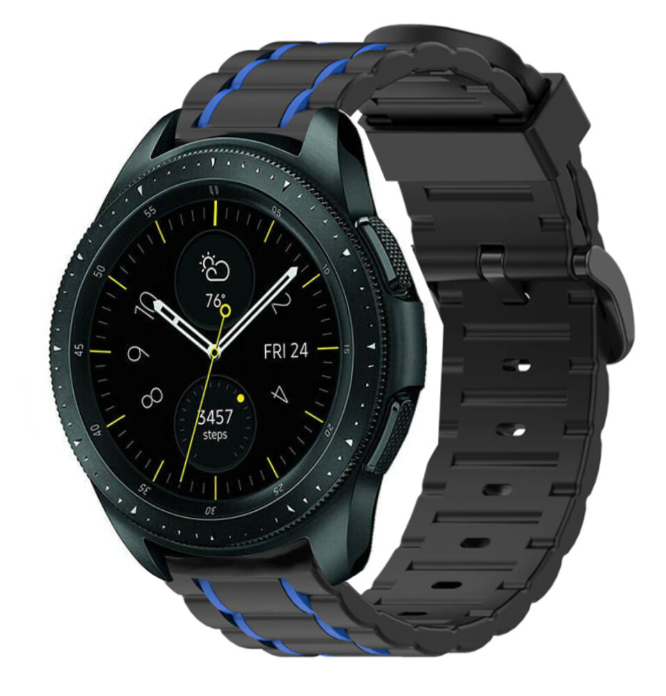 Strap-it Strap-it Bracelet sport á boucle Samsung Galaxy Watch 42mm (noir/bleu)