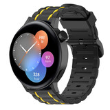 Strap-it Bracelet sport á boucle Huawei Watch GT 3 42mm (noir/jaune)